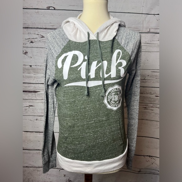 PINK Victoria's Secret Tops - PINK Victoria’s Secret Lightweight Marled Hoodie